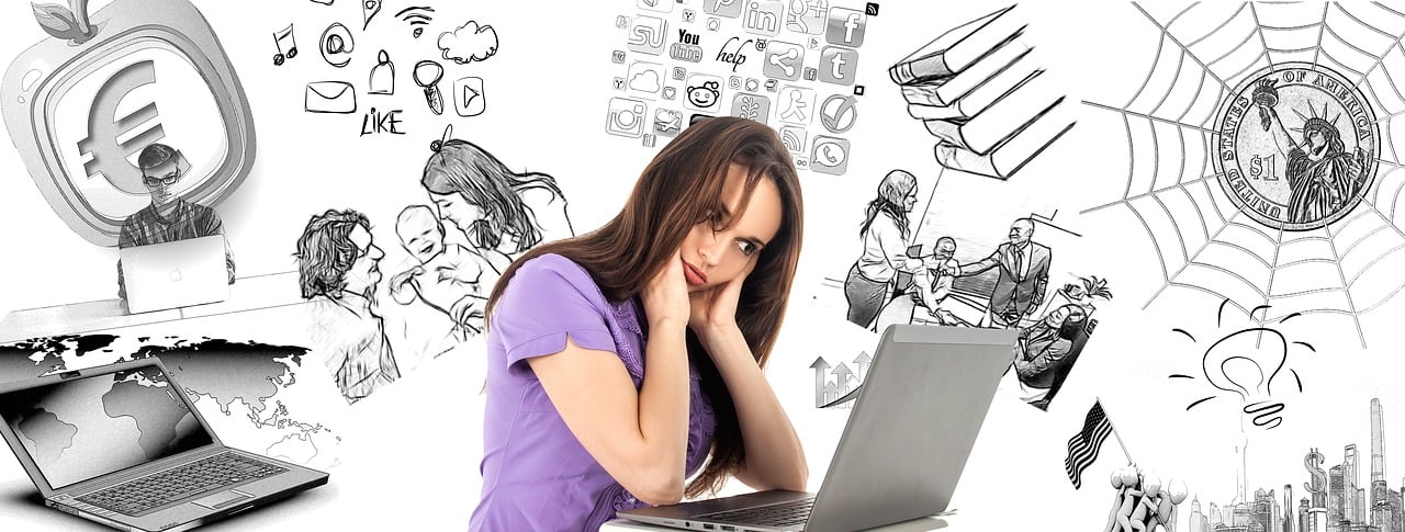 woman, burnout, multitasking