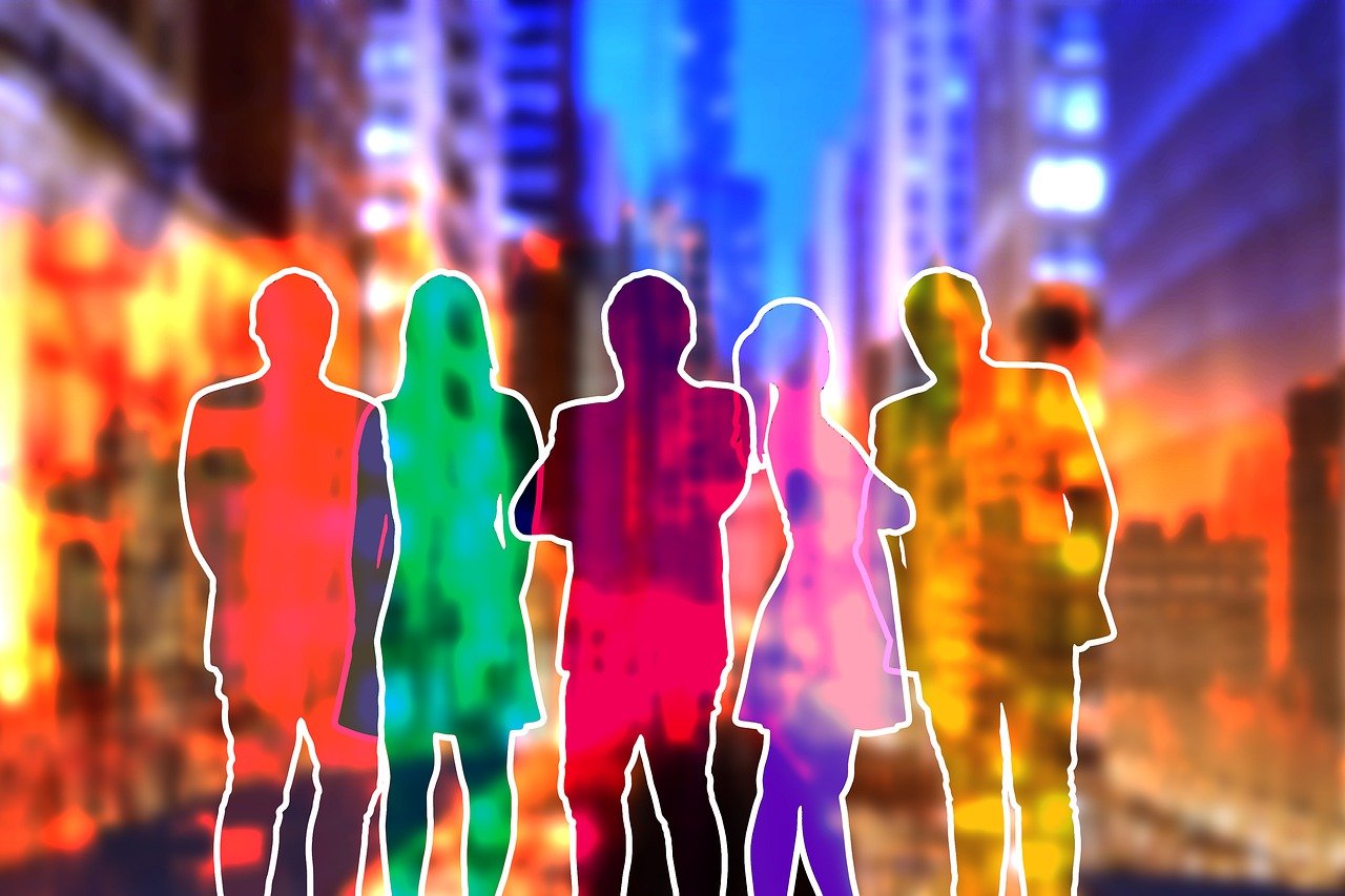 staff, team, silhouettes